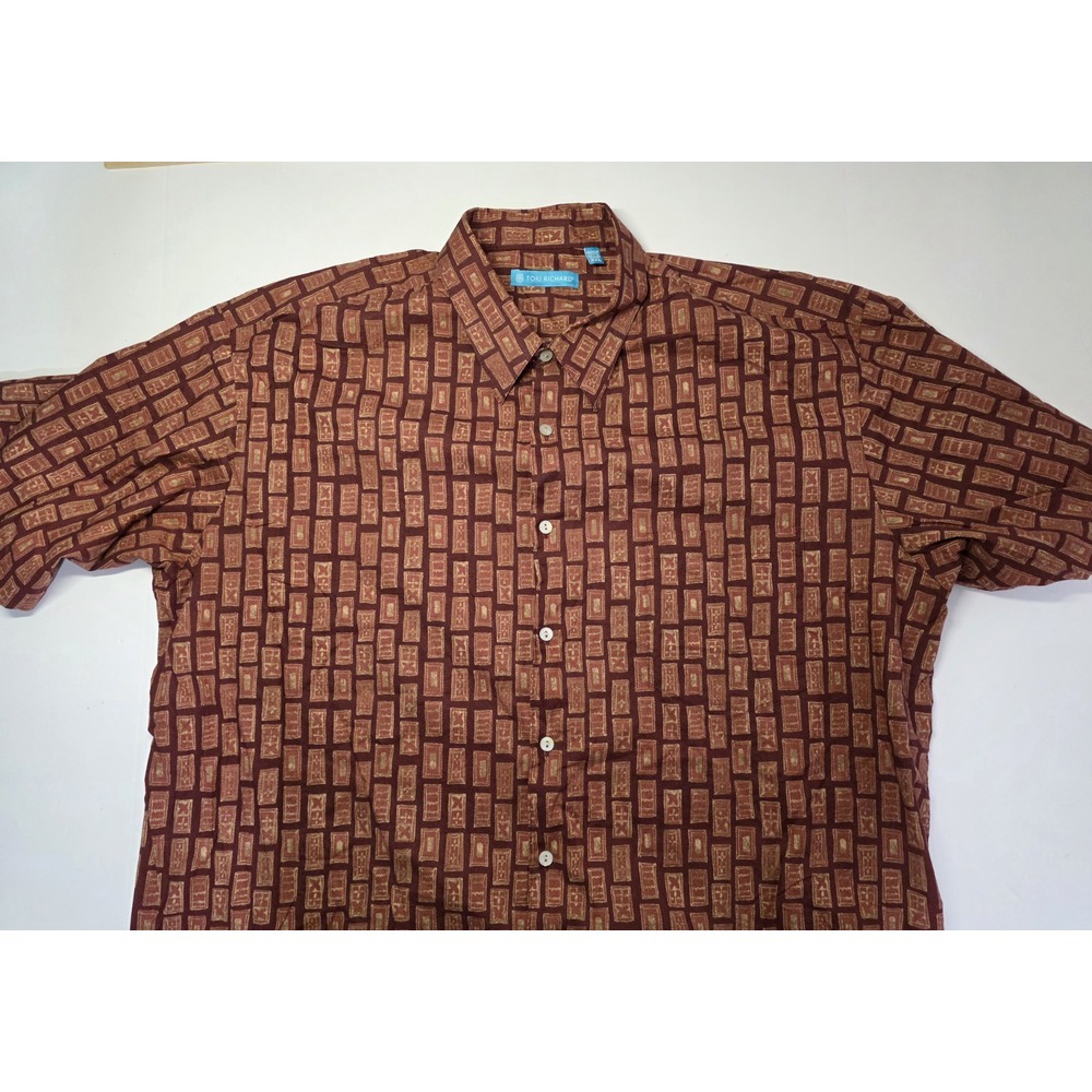 Tori‎ Richard Mens Size 2XL Short Sleeve Button Down Hawaiian Camp Shirt
